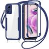 FERLAN Cover per Xiaomi Redmi Note 12S 4G con Cordino, 360 Gradi Antiurto Custodia con Protezione Schermo Integrata Trasparente Rugged TPU Bumper Doppia Protettiva Cover per Xiaomi Redmi Note 12S 4G -Blu
