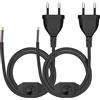 KEAGAR Cavo Di Alimentazione Europea Con Interruttore [2 Pezzi], Cavo Con Interruttore E Spina Europea 3M, 40W, Dimmer Per Lampade LED, Illuminazioni, Lampade, Fonti Di Luce, Nero