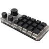 Jectse Mini Tastiera USB a 15 Tasti, 3 Manopole Tipo C Cablata 2.4G Wireless Tastiera Programmabile Fai da Te con 3 modalità di Connessione, per Ufficio, Giochi, Musica, Controllo
