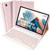 SOPPY Custodia per Tastiera Samsung Galaxy Tab A8, UK QWERTY, Custodia con Tastiera Rimovibile per Samsung Galaxy Tab A8 10,5 2022/2021 (SM-X200/X205/X207), Rosa