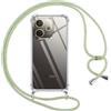 Pnakqil Cover per Oppo A5 Pro 4G/5G con Cordino, Trasparente Custodia con Laccio Tracolla Cellulare Girocollo Collana Protettiva per Oppo A5 Pro 5G 6.67 Pollic, Verde