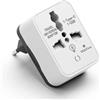 Generico Adattatore Universale da Viaggio con Porta USB e Type-C - Presa Standard Europea Compatibile Multi-Paese - Certificato CE e RoHS - Design Compatto in ABS Bianco