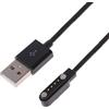 Yiwann - Cavo USB, caricatore per smartwatch KW88, KW18, GT88, G3, USB 4 pin, magnetico, cavi di ricarica Nero