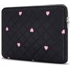 Songbala Borsa per Laptop da 13-14 Pollici, con Fodero Ricamato a Forma di Cuore, Fodera Morbida, Compatibile con MacBook Air/Pro da 13/14 Pollici, Nera
