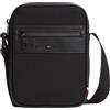 Tommy Hilfiger Uomo Borsa a Tracolla Repreve Mini Reporter con Tasca Esterna, Nero (Black), Taglia Unica