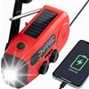 Fuhuihe Radio Solare A Carica Manuale, Radio Am/Fm Portatile Con Torcia Led E Batteria Di Funzionamento, Radio Con Manovella Power Bank Da 2000 Mah Per La Ricarica Di Emergenza Del Telefono
