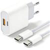 AOKUTDA Caricatore USB C,Presa 25W Ricarica Rapido con Cavo USB C 2m for iPhone 17 16 15 14 13 12 11 Pro/Pro Max/Plus,SE XS XR 8 7 6S Plus Mini SE,Samsung Galaxy S25 S24 S23,Spina USBC Alimentatore Muro