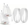 AOKUTDA 2Pcs Caricatore USB C,Presa 25W Ricarica Rapido con Cavo USB C 1,8m for iPhone 17 16 15 14 13 12 11 Pro/Pro Max/Plus,SE XS XR 8 7 6S Plus Mini SE,Samsung Galaxy S25 S24,Spina USBC Alimentatore Muro