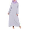 Generisch Abito maxi con scollo rotondo per donne musulmane collezione Dubai Turchia, grigio chiaro., XXL
