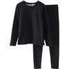 CFlong Completo Intimo Termico per Donne Taglie Forti, Strato Base Termico, Ultra Morbido Caldo, Maglie A Maniche Lunghe E Completi Lunghi per Il Freddo Inverno (Nero,XXXL)