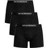 EMPORIO ARMANI 3-Pack Boxer Corti, Nero/Nero/Nero, XL Uomo