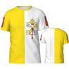 Generic Bandiera della Città del Vaticano T-Shirt Uomo Tee T-Shirt Casual Magliette Basic Manica Corta Tshirt per Sport Hip-Hop Palestra L
