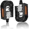 Auptiz Pedali pieghevoli, per bicicletta, trekking, mountain bike, non scivolanti, realizzati in fibra di nylon con riflettori, diametro antiruggine 14 mm, per BMX, MTB, bici da strada
