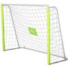 HOMCOM Rete da Calcio da Giardino con Bersaglio Centrale e Pali, Porta Calcio in Metallo e Tessuto Oxford, 186x62x123 cm, Bianco