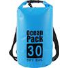 OPAHUTER Borsa Impermeabile Dry Bag Zaino, Sacco Impermeabile Dry Bag 30L Borsa Impermeabile Galleggiante per Kayak/Pesca/Rafting/Nuoto/Campeggio/Snowboard