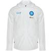 SSC NAPOLI Giacca Antivento Leggera Bianca, EA7, Prodotto Ufficiale, Logo SSCN, Estiva, con Cappuccio, Chiusura Zip, XXXL