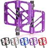 AEYINO Pedali piatti MTB, pedali per mountain bike, 3 cuscinetti, CNC da corsa, per adulti, ampia piattaforma in lega di alluminio, pedali antiscivolo per Gravelbike/MTB/BMX 9/16 (nero/viola/rosso)