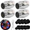 Pineeseatile 4 luci per Ruote a LED luci Colorate per Pneumatici Cappucci Stelo valvola Intelligenti Tappo valvola Pneumatici Ricaricabile Lampada Lampeggiante per Auto Camion Bici, Luce per Auto