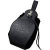 Thajaling da vichinga medievale da in ecopelle nera da cintura retrò portatile con coulisse Borsa per dadi rinascimentali per il LARP Cosplay