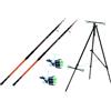 Generico Super Kit Combo 2 Canne Surf Casting 4.20m 200g + Mulinelli + Filo + Tripode Pesca Spiaggia Mare Scogliera Surfcasting