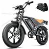 DEEPOWER Bici Elettrica, Batteria Rimovibile 48V 20Ah/35Ah/60Ah, Autonomia 110-250KM, Velocità Massima 25KM/H, Bici Elettrica Con Pneumatici Larghi 20×4.0, 7 Marce, MTB Elettrica