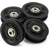 QWORK® 4 Pezzi Puleggia Palestra da 90 mm, Carrucola Palestra Resistente all'Usura per Attrezzature Fitness, Carico Massimo 450 kg, Adatta per Corde Fino a 7 mm