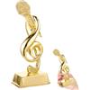 YARNOW Trofeo microfono dorato Concorso di Canto in Resina Premio Piccolo Decorativo Nota Musicale Premio per Karaoke Party Aula