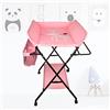 SHISHI Fasciatoio Portatile Pieghevole con Ripiano, Fasciatoio da Tavolo a Ruote, Fasciatoio Materassino Impermeabile e Lavabile, Regolabile in Altezza 92-98 cm, Protegge la Vita (Rosa acceso)