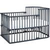 babybay Boxspring Lettino in legno massello di faggio, compatto e trasformabile, altezza regolabile senza livelli preimpostati/lettino per bambini (laccato grigio ardesia)