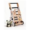 KiddyMoon Girello Interattivo In Legno Per Bambini Multifunzione Primi Passi WK-001, Bianco-Nero