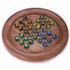 Ajuny Classic Solitaire - Gioco da Tavolo in Legno Realizzato a mano con Biglie a 4 colori, Design Indiano Vintage - Ideale per il Divertimento in Famiglia e l'arredamento Della Casa