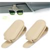 Anfly 2 Pezzi Porta Occhiali Auto Clip Portaocchiali per Visiera Supporto Magnetico Accessori Perocchiali da Sole per Auto Interno Beige