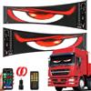 Strixorn 2 paia di occhi LED per auto, luci occhi del diavolo programmabili IP65 impermeabili per camion, insegna luminosa personalizzata, APP e telecomando, 12 x 60 cm