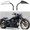 DREAMIZER Specchietti Moto Forma di Goccia Compatibile con Harley Custom Sportster Street Bike Road King Electra Glide Road Glide Dyna Softail 1982-2018 2019 2020