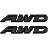 Fouring 2 pezzi in metallo cromato piccolo AWD lettera emblema 4wd Off Road Logo SUV Auto Racing All Wheel Drive Badge Sticker (nero)