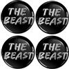 SkinoEu 4 x 55 mm adesivi per coprimozzo ruota adesivo nero argento beast logo A 3155