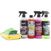 FULLCARX Kit Esterno Puliza Auto con Accessori, Pulitore Cerchi Iron Remover, Shampoo Auto Schiuma Attiva PH Neutro, Cera Liquida Quick Detailer, Detergente Vetri, Prodotti Detailing Professionale