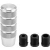 INFINAUTO Pomello del Cambio Auto, 9.5cm Universale per Veicoli con Cambio Automatico e Manuale con 3 Adattatori in Lega di Alluminio Tono Argento, 1 Set