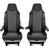 Generic Coprisedili camion uomo TGL TGX TGS vestibilità ecopelle nero/grigio 1+1