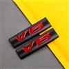 EmbemsCar 2 x nero e rosso motore V6 emblema metallo bagagliaio posteriore parafango 4 Wd Sport Badge adesivo