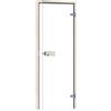 Saunainter Porta sauna CLASSIC 70x190 con chiusura magnetica, Vetro temperato di sicurezza ESG da 8 mm di alta qualità, Telaio in legno massello, Regolabile a sinistra/destra secondo DIN (Ontano