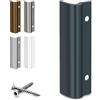 V VOOXA VOOXA Premium | Maniglia per porta del balcone in alluminio + viti di fissaggio | RAL7016 antracite opaco | maniglia curva, comoda maneggevolezza per porta del balcone o della terrazza esterna
