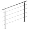 Monzana Ringhiera per scale acciaio 150cm 4 traverse interno esterno corrimano da parete parapetto