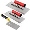 PORFOYO Cazzuola da muratore in acciaio inox, set da 3 pezzi, spatola stucco antiruggine con impugnatura morbida, set di cazzuole in acciaio inox, spatola lisciante professionale in acciaio inox, per