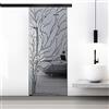 Aqua Roy The Shower BOSS Black Porta Scorrevole in vetro modello TREE 90x215 cm (60/80/90 cm) 8 mm, vetro Grigio, Nano rivestito nero, kit hardware complete nero opaco (90x215 cm, SINISTRA)