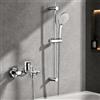 Auralum Rubinetto Vasca da Bagno con 70 cm Saliscendi Doccia Acciaio Inox Regolabile, Rubinetto Vasca da Bagno con Doccetta 3 Geti e Tubo Doccia 1,5 m, Miscelatore Vasca da Bagno in Ottone Cromato