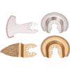 Ausla Lame per Oscillanti Kit Multiutensile Al Carburo Diamantato, 4 Pezzi, per Molatura di Pietra, Piastrelle, Calcestruzzo, Malta, Ceramica, Muratura