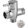 Thapncow Deviatore Rubinetto, Deviatore Doccia 3 Vie G1/2, Ottone Massiccio valvola deviatore per doccetta e soffione fisso,Valvola di Deviazione per Lavandino, Cucina o Bagno