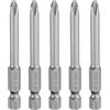 QUARKZMAN 5Pz #2 Punte Cacciavite Phillips PH2 1/4 Gambo Esagonale 2.56 (65mm) Lungo Acciaio S2 Magnetiche Inserti per Avvitatore per Cacciavite Elettrico Punte Trapano 0.197 (5mm) Asta