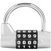 AOWINHIT Lucchetto a Combinazione con Codice a 4 Cifre, Valigia Viaggio, Armadietto Palestra, Blocco Password di Sicurezza in Lega di Zinco (Argento),Lucchetti e accessori